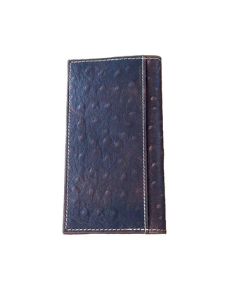 Nocona Ostrich Leather Rodeo Wallet Checkbook Cover Brown - Cowboy SwaggerNocona Ostrich Leather Rodeo Wallet Checkbook Cover BrownWallets & Money Clips
