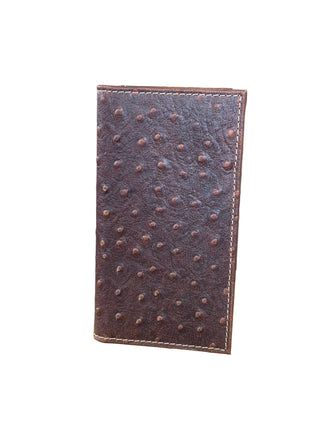 Nocona Ostrich Leather Rodeo Wallet Checkbook Cover Brown - Cowboy SwaggerNocona Ostrich Leather Rodeo Wallet Checkbook Cover BrownWallets & Money Clips