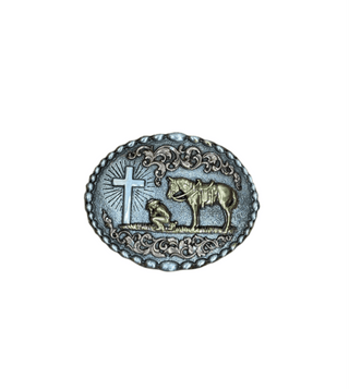 Nocona Praying Cowboy Oval Belt Buckle – Antique Gold, Silver & Copper Finish (Style 37915) - Cowboy SwaggerNocona Praying Cowboy Oval Belt Buckle – Antique Gold, Silver & Copper Finish (Style 37915)