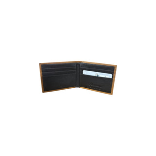 Nocona Southwest Aztec Embossed Leather Bifold Wallet, Brown, detail view