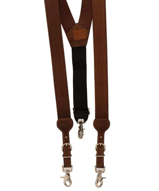 Nocona Tooled Leather Gallus Suspenders – Western Adjustable Men’s Suspenders - Cowboy SwaggerNocona Tooled Leather Gallus Suspenders – Western Adjustable Men’s Suspenders