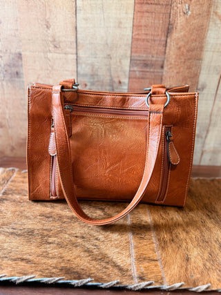 Nocona Western June Small conceal carry Shoulder Bag Tooled Sequin Underlay - Cowboy SwaggerNocona Western June Small conceal carry Shoulder Bag Tooled Sequin Underlay