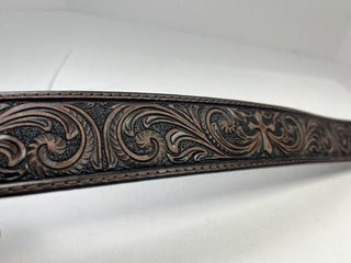 Nocona Women’s Brown Cross Embossed Leather Belt – Removable Silver Buckle – N3483802 - Cowboy SwaggerNocona Women’s Brown Cross Embossed Leather Belt – Removable Silver Buckle – N3483802