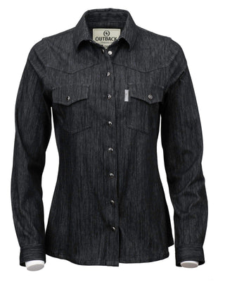 Outback Trading Women’s Kat Shirt – Style 42246 Black - Cowboy SwaggerOutback Trading Women’s Kat Shirt – Style 42246 Black