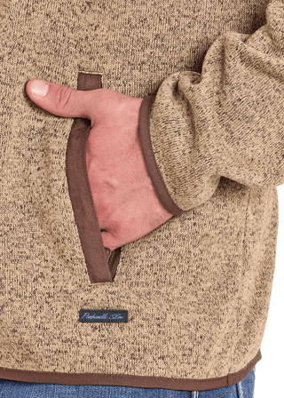 Panhandle Men’s Melange Henley Pullover – Tan Long Sleeve Western Pullover Shirt - Cowboy SwaggerPanhandle Men’s Melange Henley Pullover – Tan Long Sleeve Western Pullover Shirt