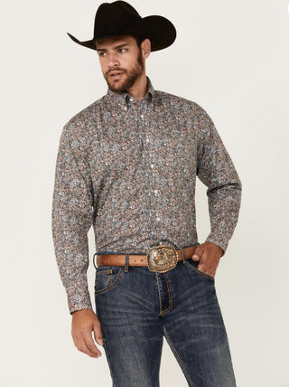 Panhandle Men's Paisley Print Long Sleeve Button - Down Stretch Western Shirt - Cowboy SwaggerPanhandle Men's Paisley Print Long Sleeve Button - Down Stretch Western Shirt