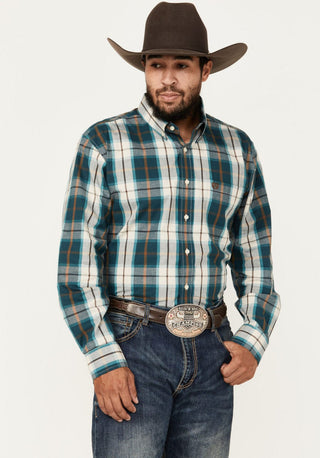 Panhandle Men’s Select Plaid Print Long Sleeve Button Down Western Shirt - Cowboy SwaggerPanhandle Men’s Select Plaid Print Long Sleeve Button Down Western ShirtMen's Shirts