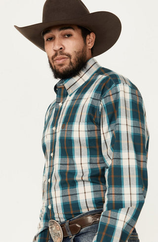Panhandle Men’s Select Plaid Print Long Sleeve Button Down Western Shirt - Cowboy SwaggerPanhandle Men’s Select Plaid Print Long Sleeve Button Down Western ShirtMen's Shirts