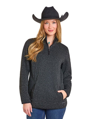 Panhandle Slim Women’s Black Melange Western Pullover - Cowboy SwaggerPanhandle Slim Women’s Black Melange Western Pullover