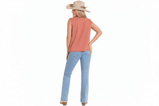Panhandle Slim Women’s Studded Jersey Tee – Rose Mauve Western Top - Cowboy SwaggerPanhandle Slim Women’s Studded Jersey Tee – Rose Mauve Western Top