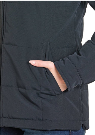 Panhandle Slim Women’s Two - Tone Puffer Coat – Black and Brown Western Winter Jacket - Cowboy SwaggerPanhandle Slim Women’s Two - Tone Puffer Coat – Black and Brown Western Winter Jacket