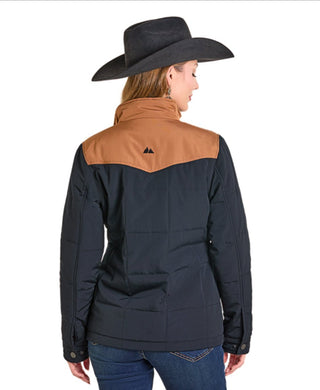 Panhandle Slim Women’s Two - Tone Puffer Coat – Black and Brown Western Winter Jacket - Cowboy SwaggerPanhandle Slim Women’s Two - Tone Puffer Coat – Black and Brown Western Winter Jacket