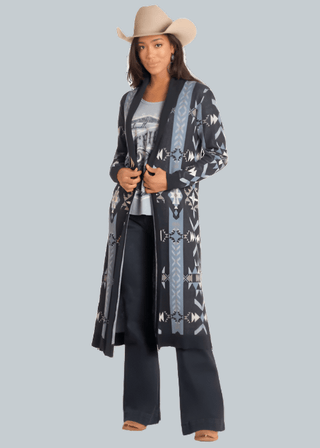 Panhandle Women's Open Front Duster Cardigan Navy - Cowboy SwaggerPanhandle Women's Open Front Duster Cardigan NavyShirts & Tops