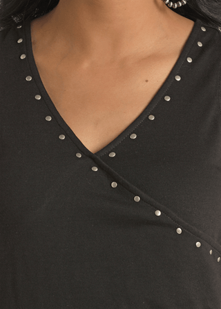 Panhandle Women's Studded Surplice Tank Black - Cowboy SwaggerPanhandle Women's Studded Surplice Tank BlackShirts & Tops