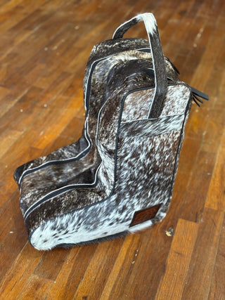 Patchwork Cowhide Boot Bag – Western Cowboy Boot Travel Case - Cowboy SwaggerPatchwork Cowhide Boot Bag – Western Cowboy Boot Travel Case