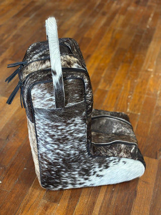 Patchwork Cowhide Boot Bag – Western Cowboy Boot Travel Case - Cowboy SwaggerPatchwork Cowhide Boot Bag – Western Cowboy Boot Travel Case