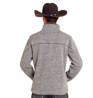 Powder River Outfitters Men's Melange Pullover Black and Grey - Cowboy SwaggerPowder River Outfitters Men's Melange Pullover Black and Grey