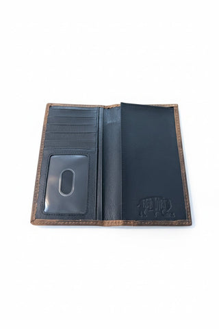 Red Dirt Hat Co Basket Weave Leather Rodeo Wallet with Concho - Cowboy SwaggerRed Dirt Hat Co Basket Weave Leather Rodeo Wallet with Concho