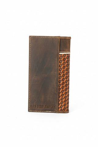 Red Dirt Hat Co Basket Weave Leather Rodeo Wallet with Concho - Cowboy SwaggerRed Dirt Hat Co Basket Weave Leather Rodeo Wallet with Concho