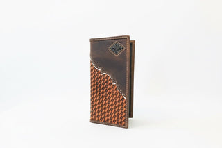 Red Dirt Hat Co Basket Weave Leather Rodeo Wallet with Concho - Cowboy SwaggerRed Dirt Hat Co Basket Weave Leather Rodeo Wallet with Concho