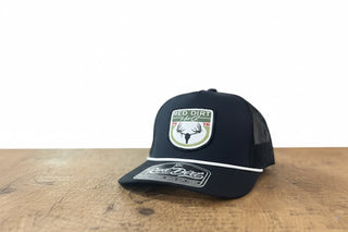 Red Dirt Hat Co Buck Skull Green Patch Cap Black - Cowboy SwaggerRed Dirt Hat Co Buck Skull Green Patch Cap Black