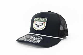 Red Dirt Hat Co Buck Skull Green Patch Cap Black - Cowboy SwaggerRed Dirt Hat Co Buck Skull Green Patch Cap Black