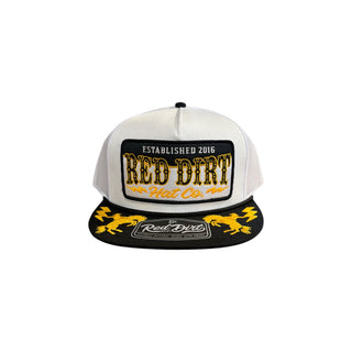 Red Dirt Hat Co. High Voltage Snapback Cap – Flat Bill Trucker - Cowboy SwaggerRed Dirt Hat Co. High Voltage Snapback Cap – Flat Bill TruckerWestern Snapback Hats