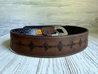 Red Dirt Hat Company Aztec Burnished Brown Leather Belt - Cowboy SwaggerRed Dirt Hat Company Aztec Burnished Brown Leather Belt
