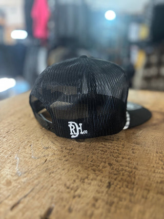 Red Dirt Hat Company Feeding Time Patch Cap – Black Flat Bill Snapback - Cowboy SwaggerRed Dirt Hat Company Feeding Time Patch Cap – Black Flat Bill Snapback