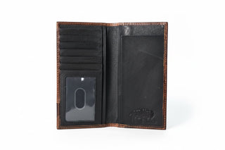Red Dirt Hat Company Turquoise Aztec Embossed Leather Rodeo Wallet - Cowboy SwaggerRed Dirt Hat Company Turquoise Aztec Embossed Leather Rodeo Wallet
