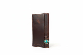 Red Dirt Hat Company Turquoise Aztec Embossed Leather Rodeo Wallet - Cowboy SwaggerRed Dirt Hat Company Turquoise Aztec Embossed Leather Rodeo Wallet