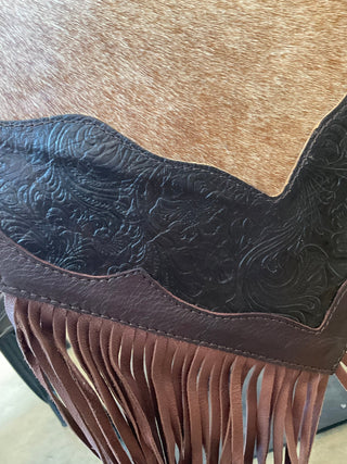 Red Roan Cowhide Table Runner with Star Stitching & Fringe – 8ft - Cowboy SwaggerRed Roan Cowhide Table Runner with Star Stitching & Fringe – 8ft