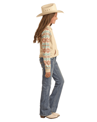 Rock and Roll Girls Medium Vintage Cowhide Applique Mid Rise Bootcut - Cowboy SwaggerRock and Roll Girls Medium Vintage Cowhide Applique Mid Rise BootcutGirls