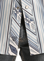 Rock and Roll Mens Indigo Aztec Stripe Snap Shirt - Cowboy SwaggerRock and Roll Mens Indigo Aztec Stripe Snap Shirt