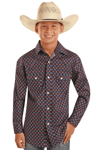 Rock & Roll Boy’s Ditzy Geo Snap Western Shirt - Cowboy SwaggerRock & Roll Boy’s Ditzy Geo Snap Western ShirtBoys
