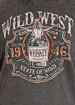 Rock & Roll Cowgirl Women’s Black Whiskey Graphic Pullover - Cowboy SwaggerRock & Roll Cowgirl Women’s Black Whiskey Graphic Pullover