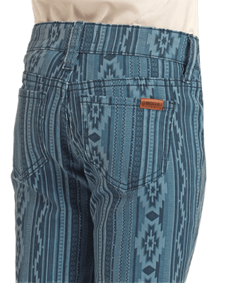 Rock & Roll Girl's Blue Aztec Button Flare Jean - Cowboy SwaggerRock & Roll Girl's Blue Aztec Button Flare JeanGirls