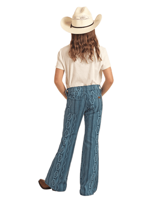 Rock & Roll Girl's Blue Aztec Button Flare Jean - Cowboy SwaggerRock & Roll Girl's Blue Aztec Button Flare JeanGirls