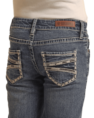 Rock & Roll Girl’s Medium Vintage Cowhide Embossed Bootcut Jean - Cowboy SwaggerRock & Roll Girl’s Medium Vintage Cowhide Embossed Bootcut JeanPants
