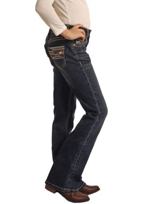 Rock & Roll Girl’s Mid Rise Extra Stretch Bootcut Jean - Cowboy SwaggerRock & Roll Girl’s Mid Rise Extra Stretch Bootcut JeanGirls