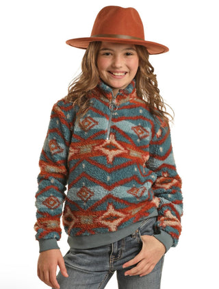 Rock & Roll Kids Indigo Sherpa Pullover - Cowboy SwaggerRock & Roll Kids Indigo Sherpa Pullover