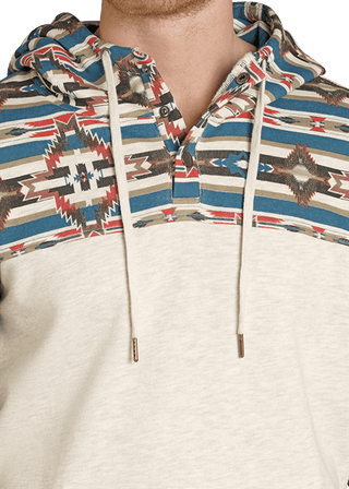 Rock & Roll Men’s Color Block Aztec Hoodie – Western Pullover Sweatshirt - Cowboy SwaggerRock & Roll Men’s Color Block Aztec Hoodie – Western Pullover Sweatshirt