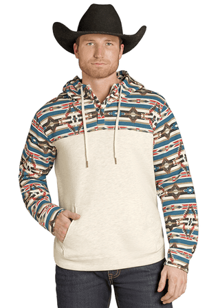 Rock & Roll Men’s Color Block Aztec Hoodie – Western Pullover Sweatshirt - Cowboy SwaggerRock & Roll Men’s Color Block Aztec Hoodie – Western Pullover Sweatshirt