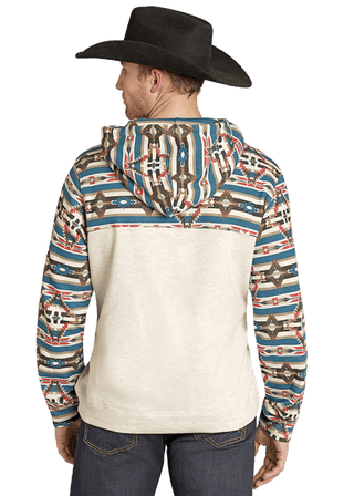 Rock & Roll Men’s Color Block Aztec Hoodie – Western Pullover Sweatshirt - Cowboy SwaggerRock & Roll Men’s Color Block Aztec Hoodie – Western Pullover Sweatshirt