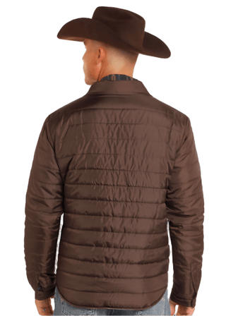Rock & Roll Men's Dark Brown Poly Puffer with Aztec Lining Coat - Cowboy SwaggerRock & Roll Men's Dark Brown Poly Puffer with Aztec Lining CoatCoats & Jackets
