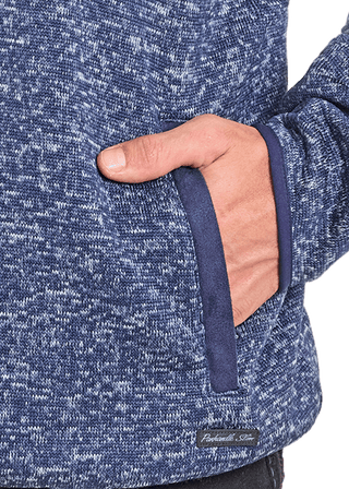 Rock & Roll Men’s Melange Henley Pullover – Blue - Cowboy SwaggerRock & Roll Men’s Melange Henley Pullover – Blue