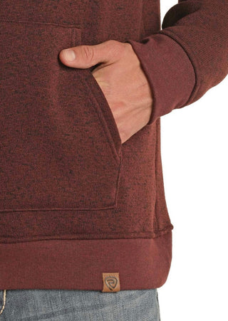 Rock & Roll Men’s Melange Knit Hoodie Wine - Cowboy SwaggerRock & Roll Men’s Melange Knit Hoodie WineShirts & Tops