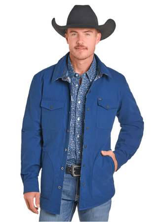 Rock & Roll Men’s Reversible Aztec Shirt Jacket – Blue - Cowboy SwaggerRock & Roll Men’s Reversible Aztec Shirt Jacket – Blue