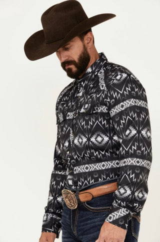 Rock & Roll Men’s Southwestern Print Ripstop Long Sleeve Snap Performance Western Shirt - Cowboy SwaggerRock & Roll Men’s Southwestern Print Ripstop Long Sleeve Snap Performance Western ShirtShirts & Tops