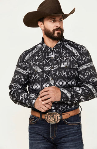 Rock & Roll Men’s Southwestern Print Ripstop Long Sleeve Snap Performance Western Shirt - Cowboy SwaggerRock & Roll Men’s Southwestern Print Ripstop Long Sleeve Snap Performance Western ShirtShirts & Tops